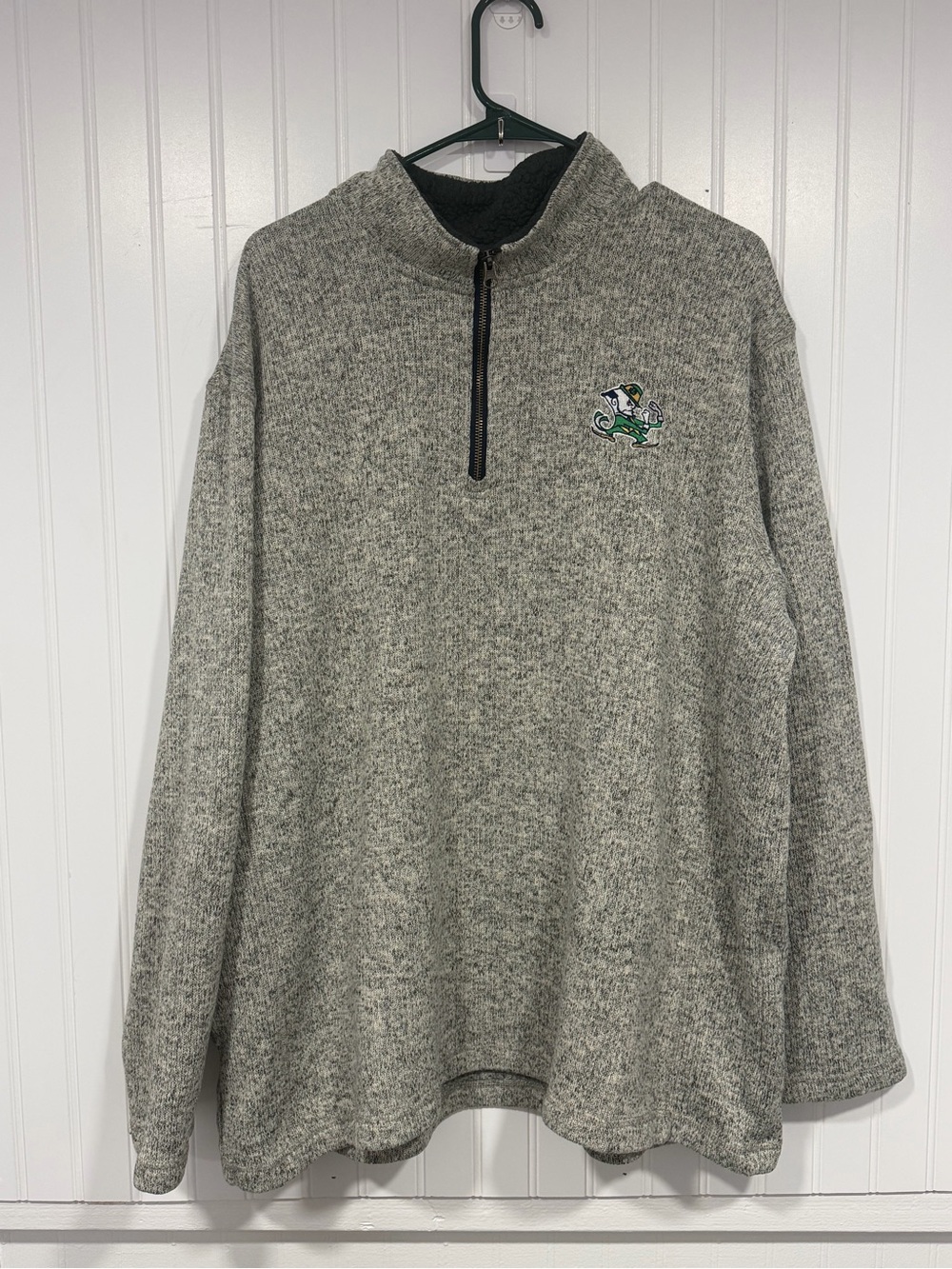 3xl heathered gray Notre Dame Fighting Irish quarter-zip pullover.